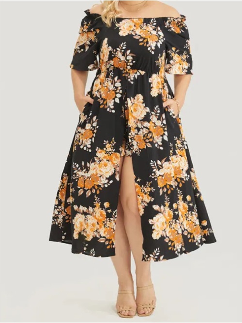 NWT! BloomChic Floral Print Ruffle Off Shoulder 2-In-1 Romper size 18-20 2X
